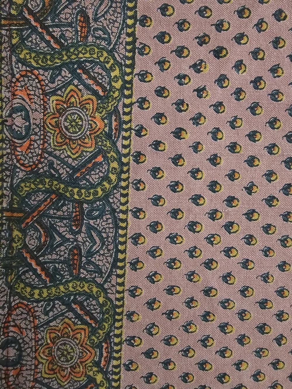 6 Set Vintage Indian Hand Block Print Cotton Placemat Boho Paisley Floral